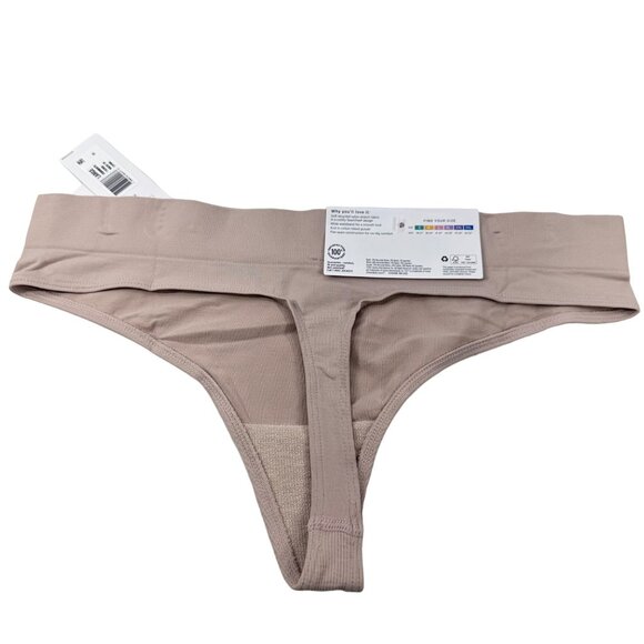 Jockey Women's Size Large Panty Thong Essentials Beige New With Tags - Picture 2 of 12